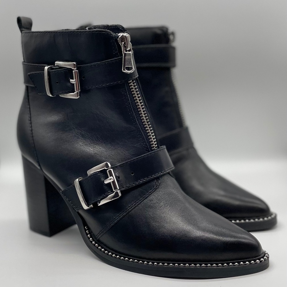 Steve Madden Halle Leather Studded Moto Boots